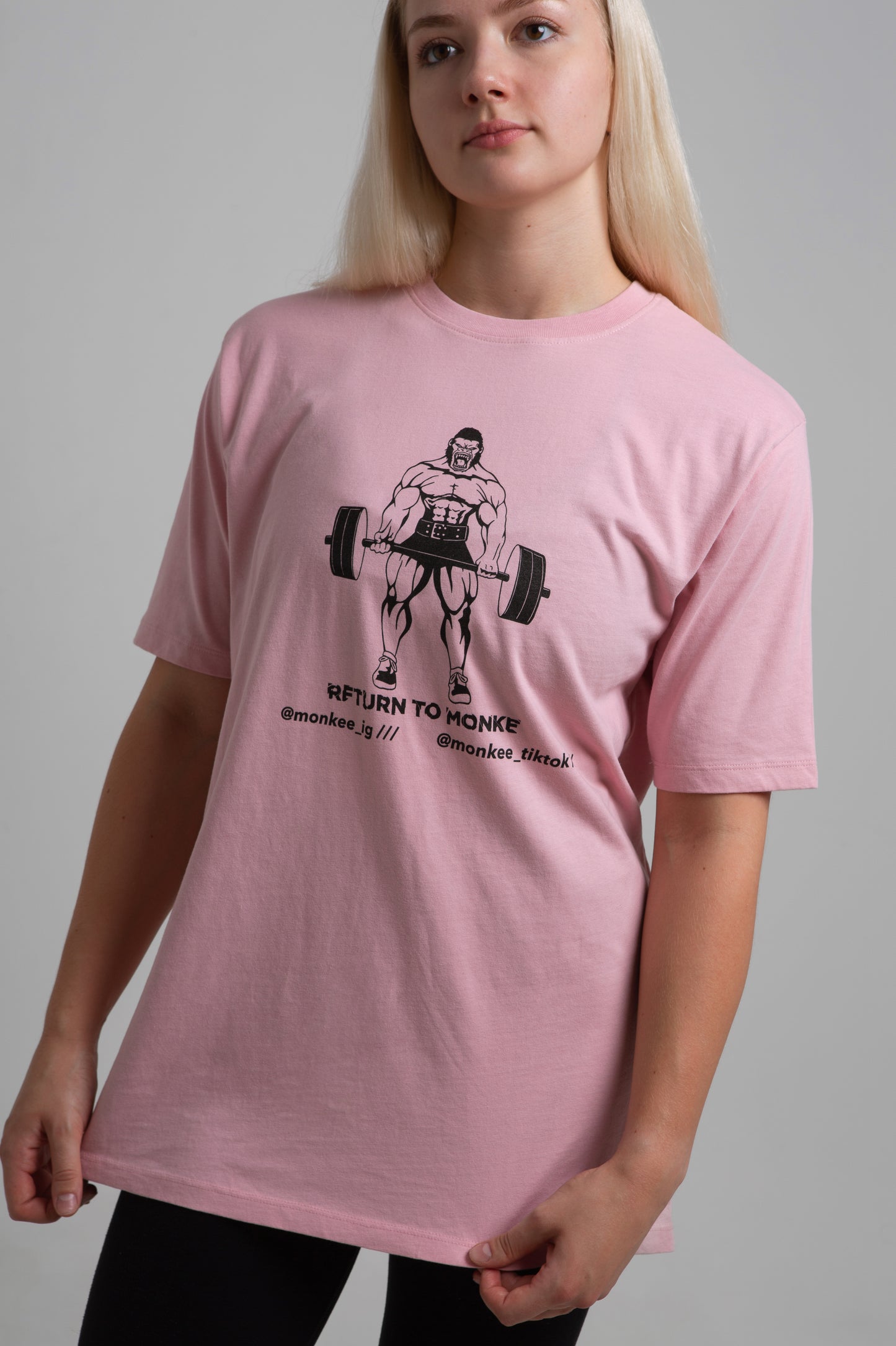 Return to monke T-shirt (light-pink)
