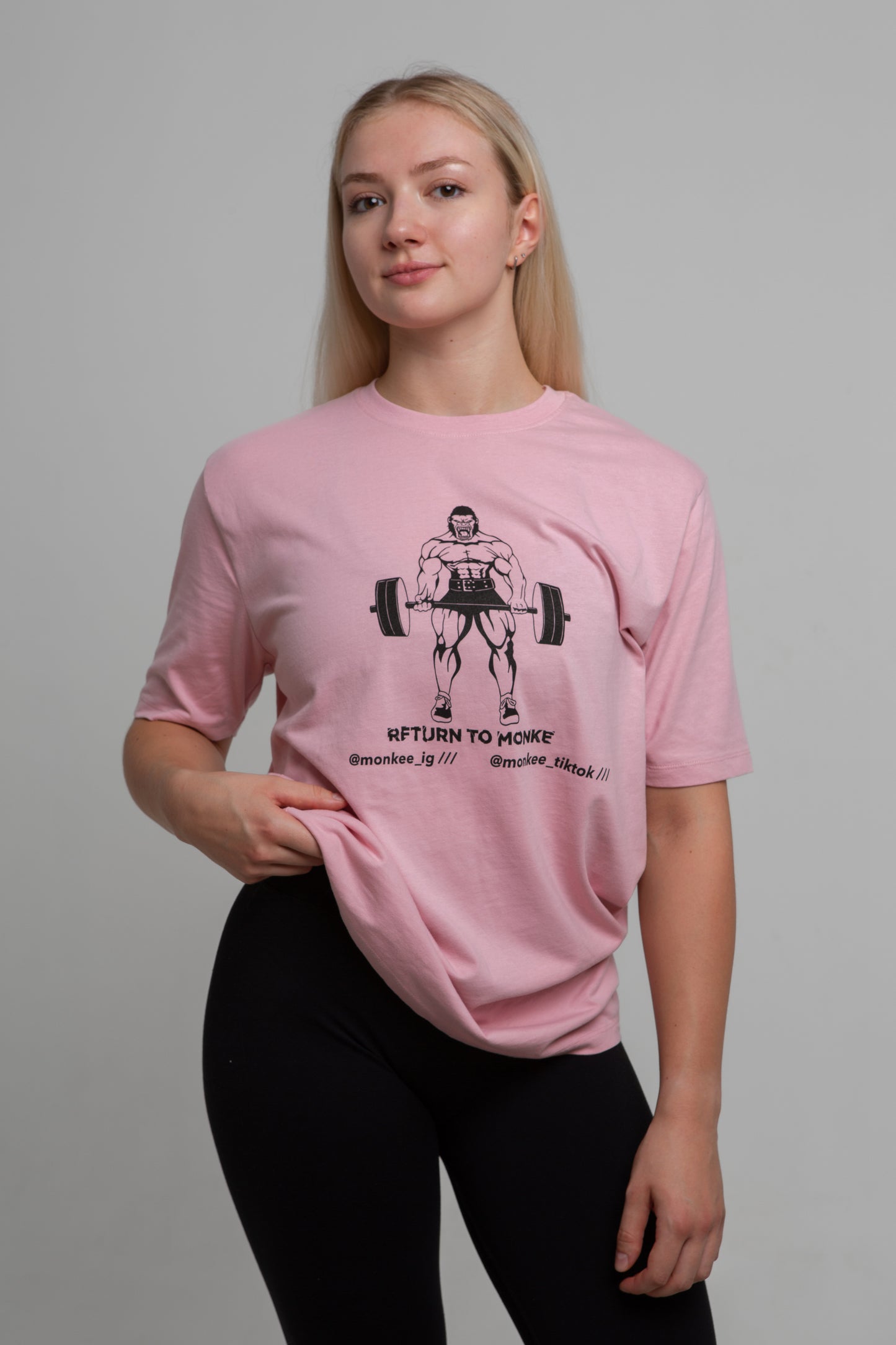 Return to monke T-shirt (light-pink)